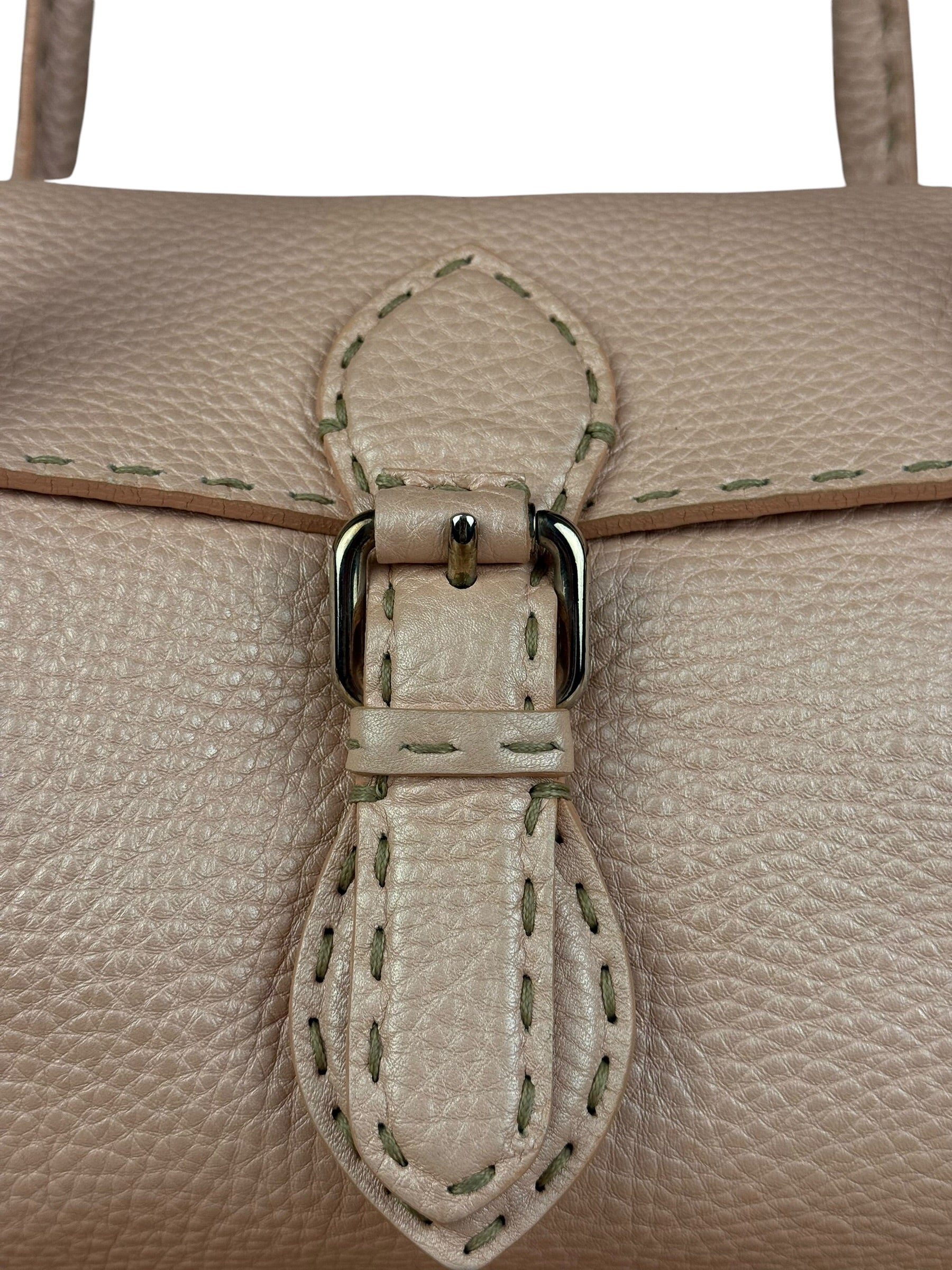 Fendi Light Pink Metallic Vintage Selleria Stitch Lina Handbag
