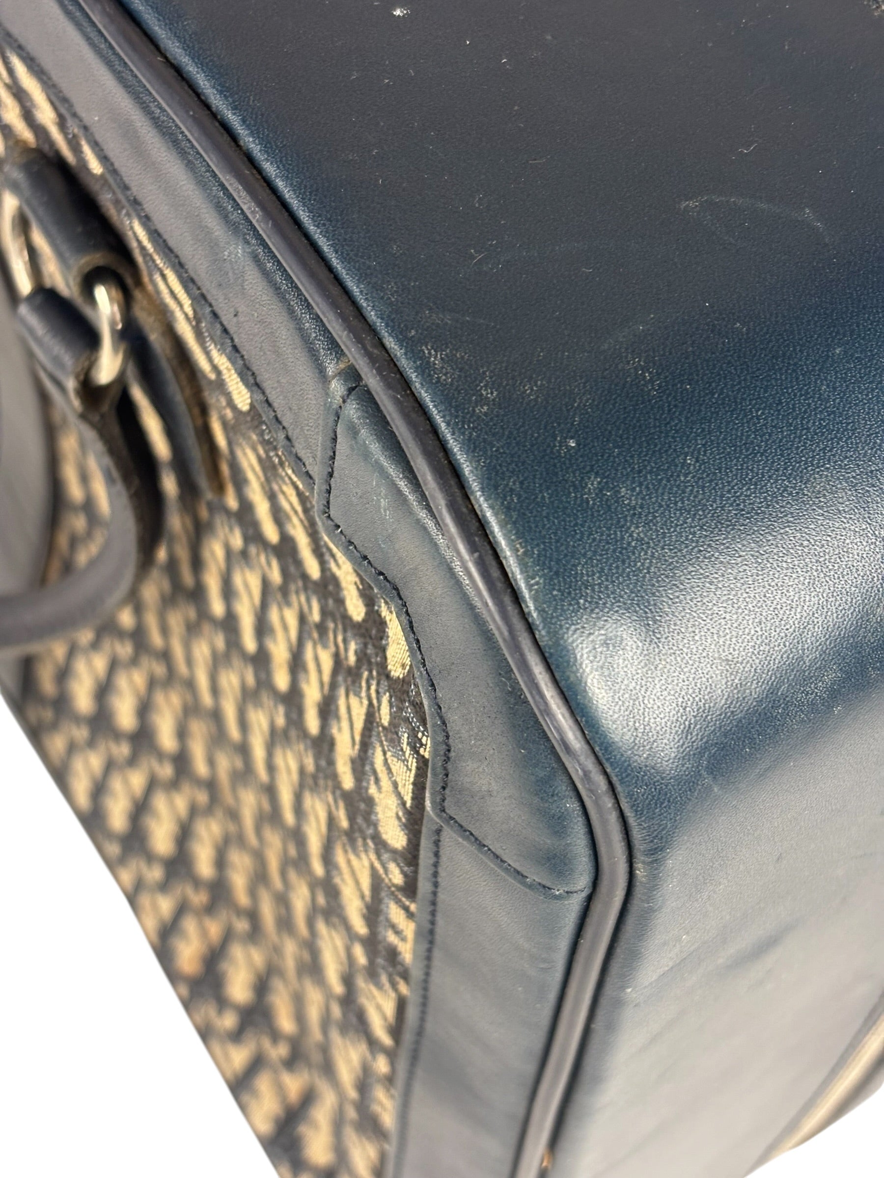 Christian Dior Vintage Navy Oblique Travel Bag