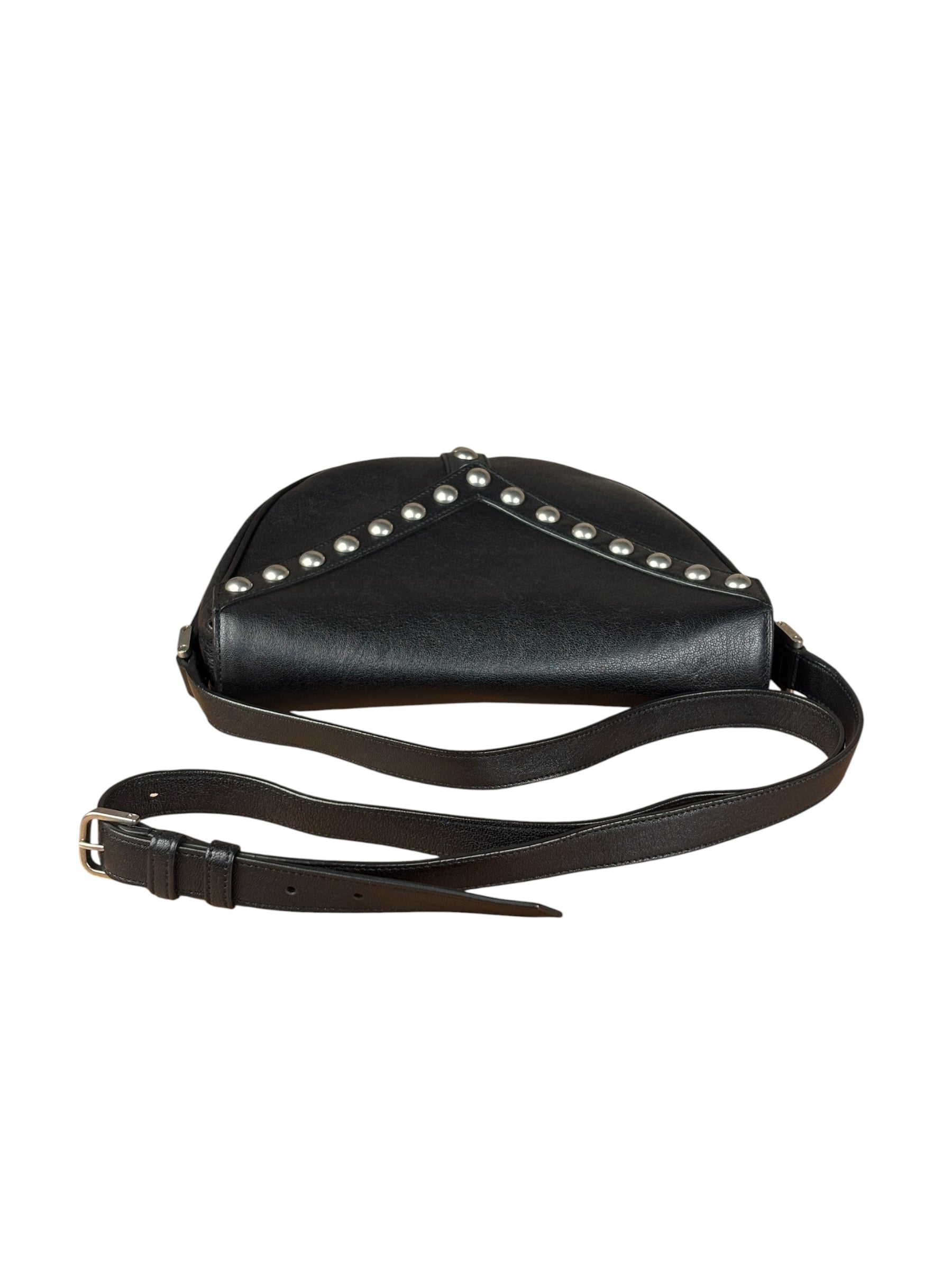 Saint Laurent Black Leather Y Studded Flap Crossbody