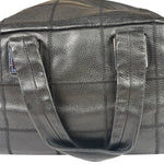 Chanel Black Quilted Leather Chocolate Bar Bowling Handbag