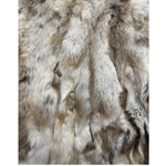 Diva Brown/White Zip-Up Rabbit Fur Jacket