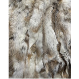 Diva Brown/White Zip-Up Rabbit Fur Jacket
