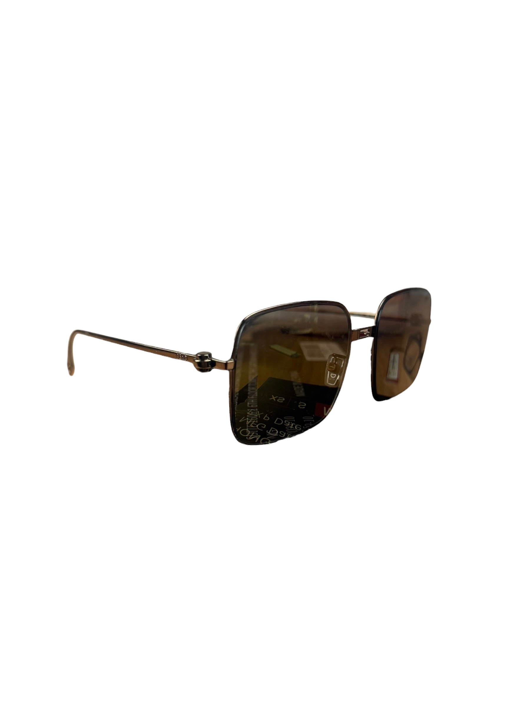 Fendi Baguette Square Metal Frame Sunglasses