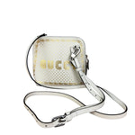 Gucci White Leather Stars Guccy Mini 2Way Bag