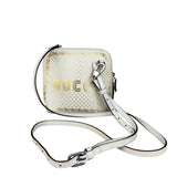 Gucci White Leather Stars Guccy Mini 2Way Bag