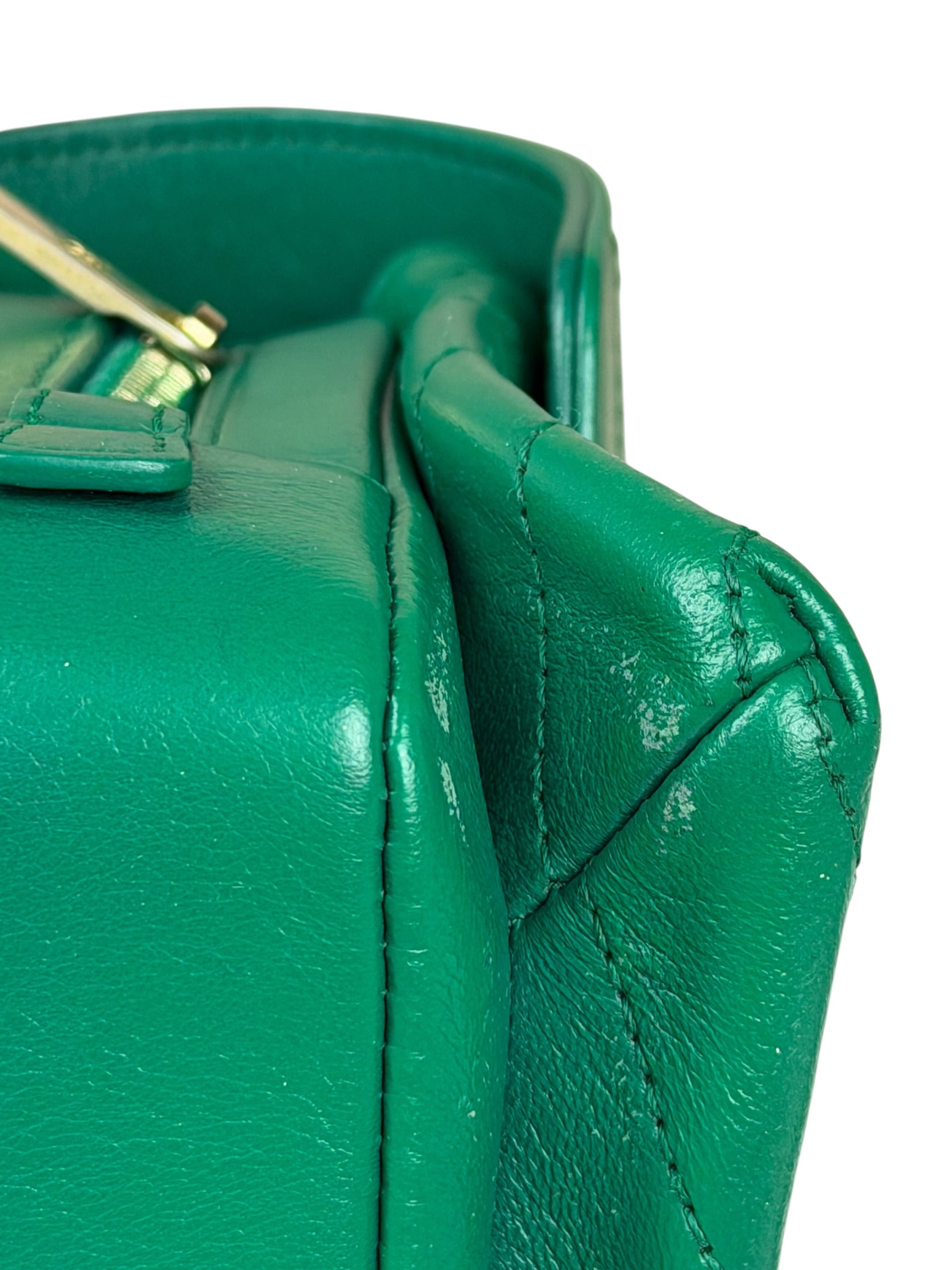 Chanel Green Lambskin Shoulder Bag 2018