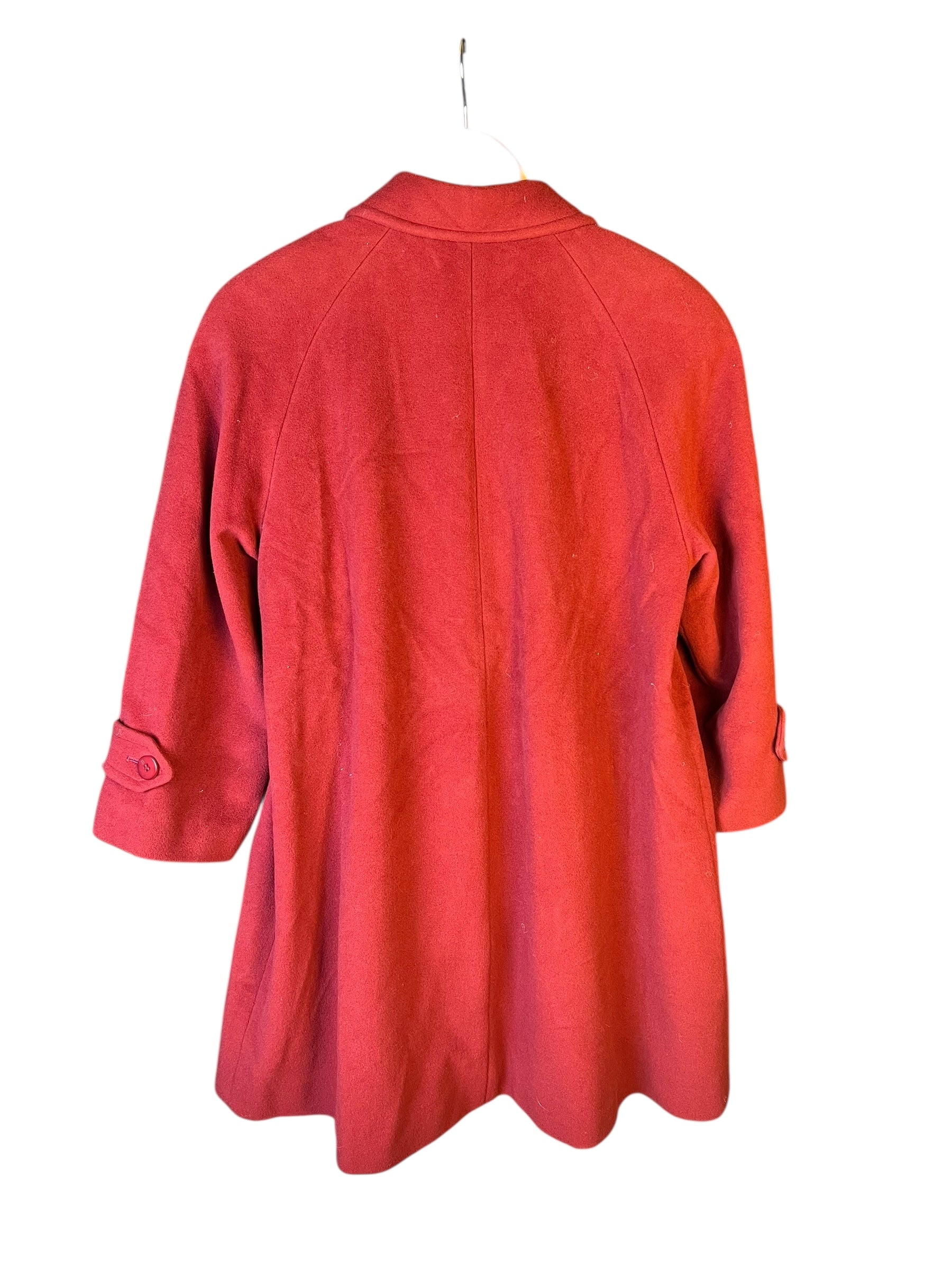 Burberry Vintage Dark Red Wool Mid Length Coat