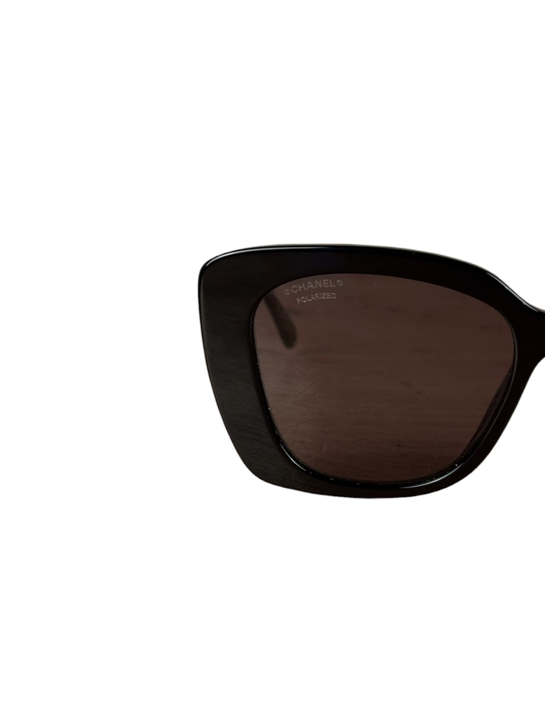 Chanel Rhinestone Logo Square Sunglasses