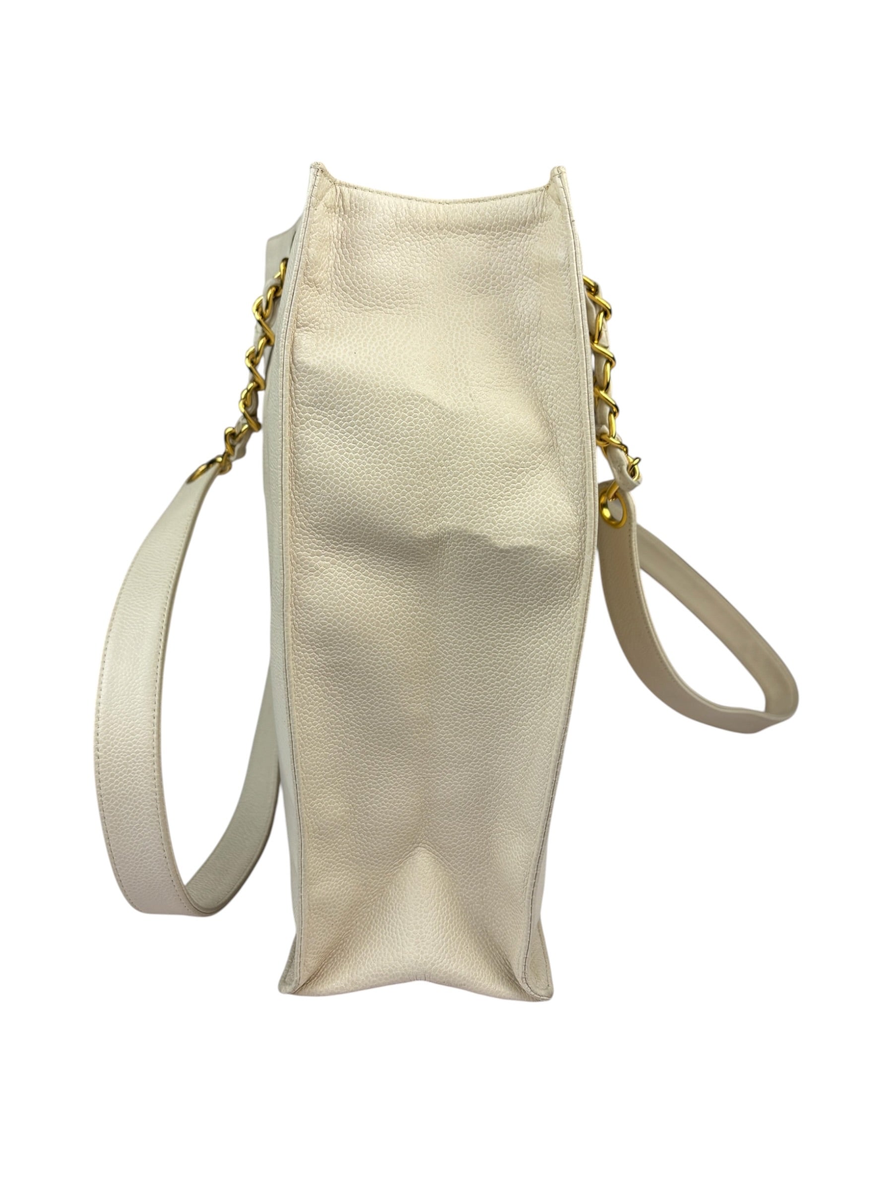 Chanel Vintage Beige Leather Timeless Tote 1996