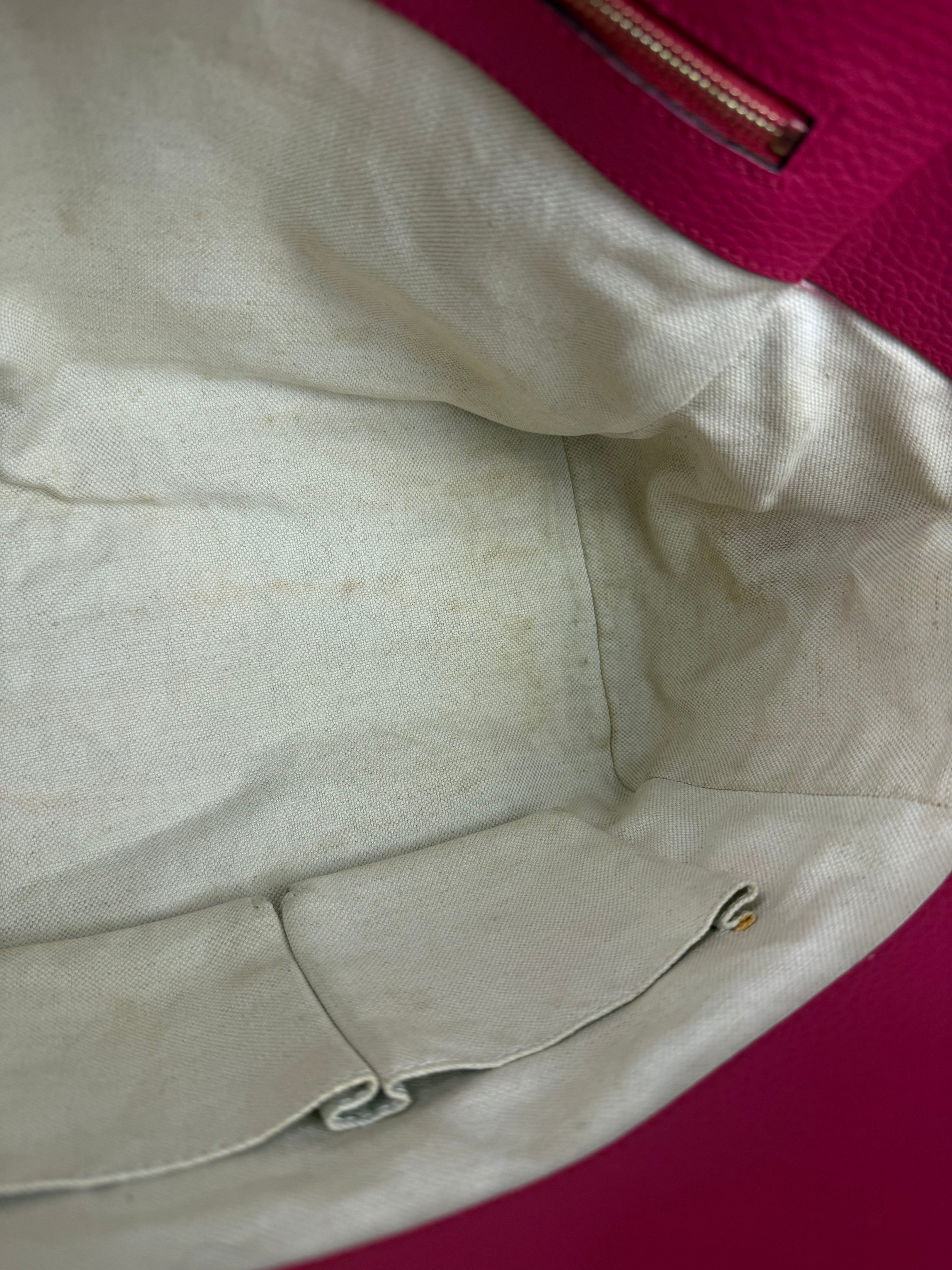 Gucci Pink Pebbled Leather Small Swing Tote