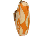 Fendi Orange Leather Trim/Satin Swirl Print Mini Baguette
