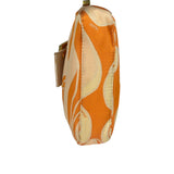 Fendi Orange Leather Trim/Satin Swirl Print Mini Baguette