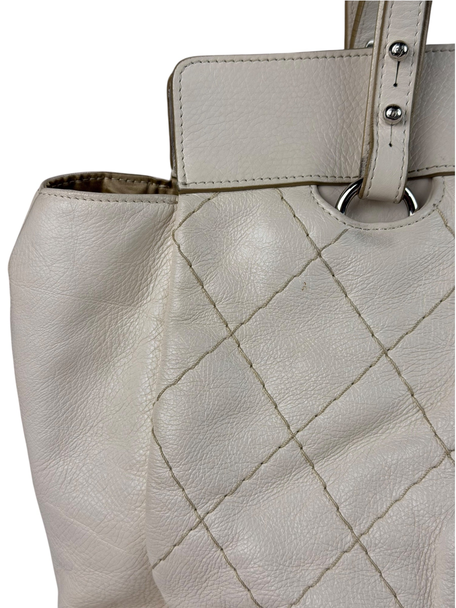 Chanel Beige Quilted Leather Tote 2009
