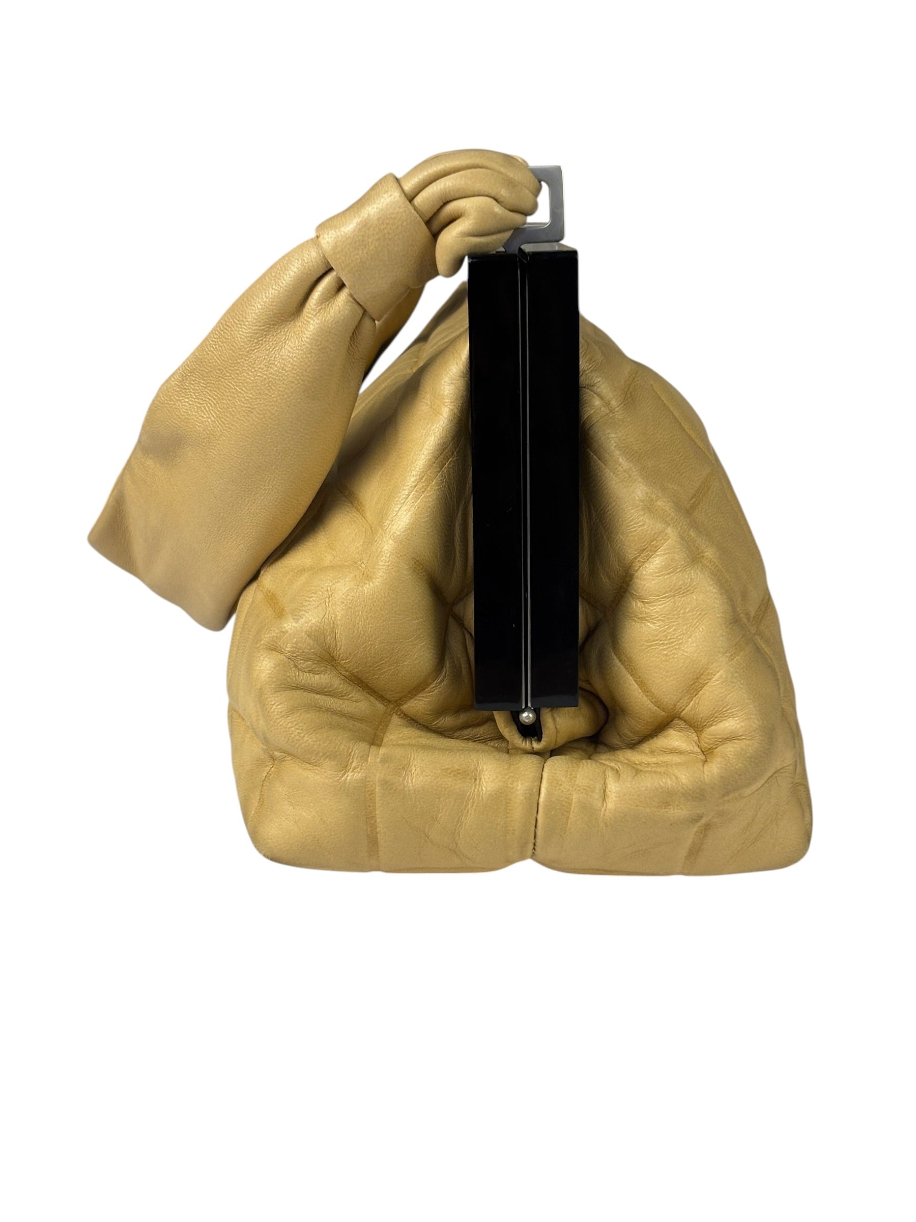 Chanel Beige Lambskin Chocolate Bar Frame Handbag 2002