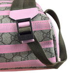 Gucci Pink Stripped Kids GG Supreme Canvas Backpack