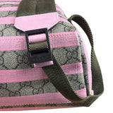 Gucci Pink Stripped Kids GG Supreme Canvas Backpack