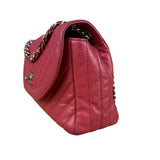Chanel Pink Chevron Quilted Leather Medium Flap Bag 2018
