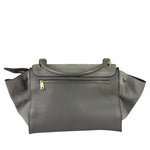 Celine Grey Suede/Leather Crocodile Embossed Trapeze Two-Way Bag