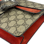 Gucci Beige/Red Leather/Suede Trim GG Supreme Dionysus Small Shoulder Bag