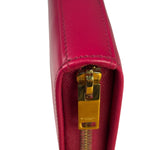 Yves Saint Laurent Bright Pink Leather Zip-Around Long Wallet