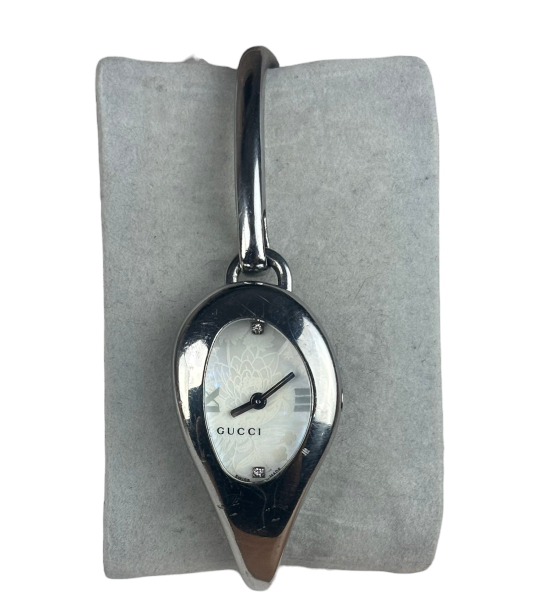 Gucci Silver Steel Horsebit Teardrop Watch