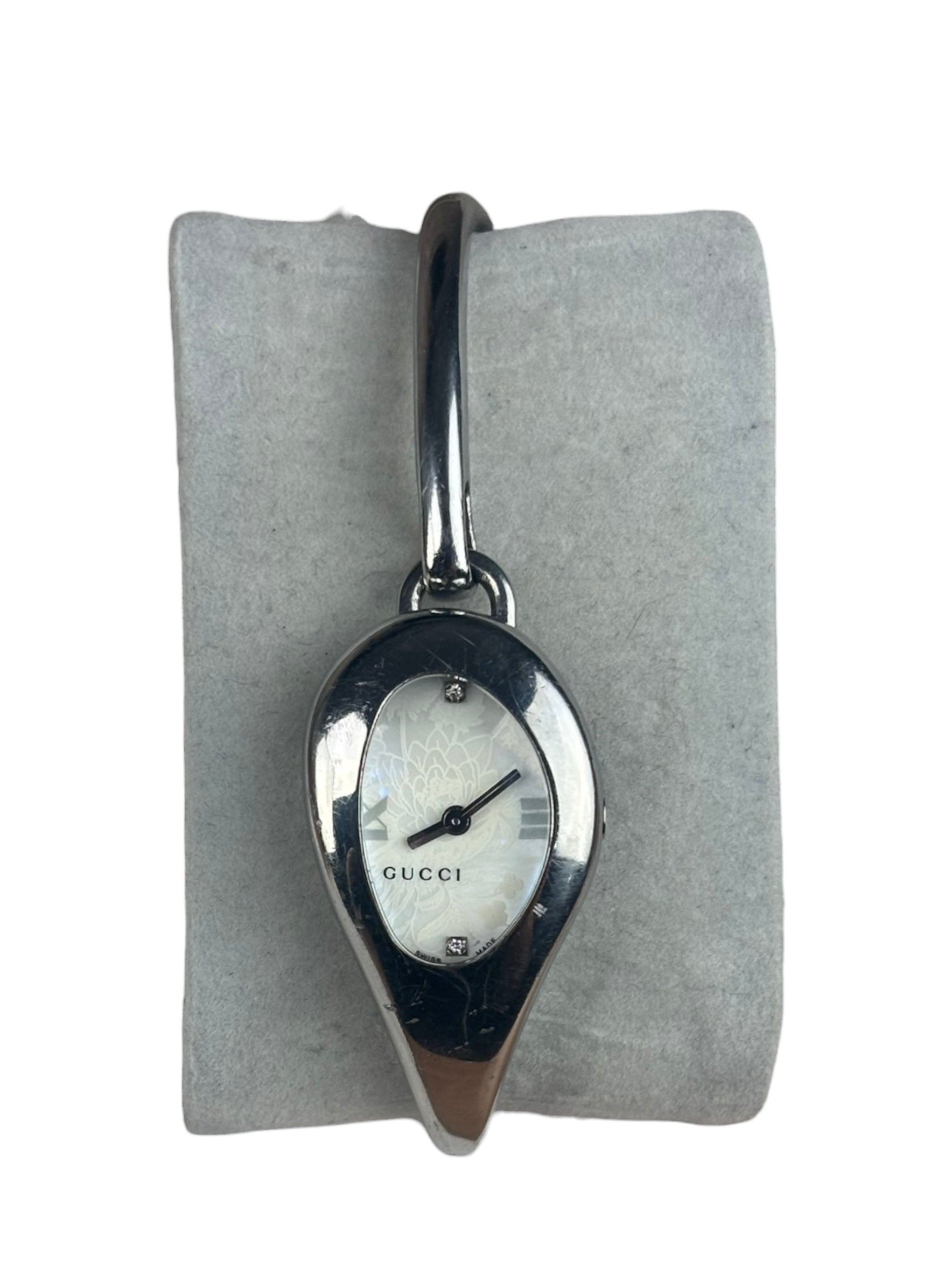 Gucci Silver Steel Horsebit Teardrop Watch