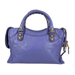 Balenciaga Purple Lambskin Moto City Two-Way Bag