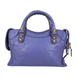 Balenciaga Purple Lambskin Moto City Two-Way Bag