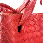 Bottega Veneta Red Leather Intrecciato Garda Woven Hobo Bag
