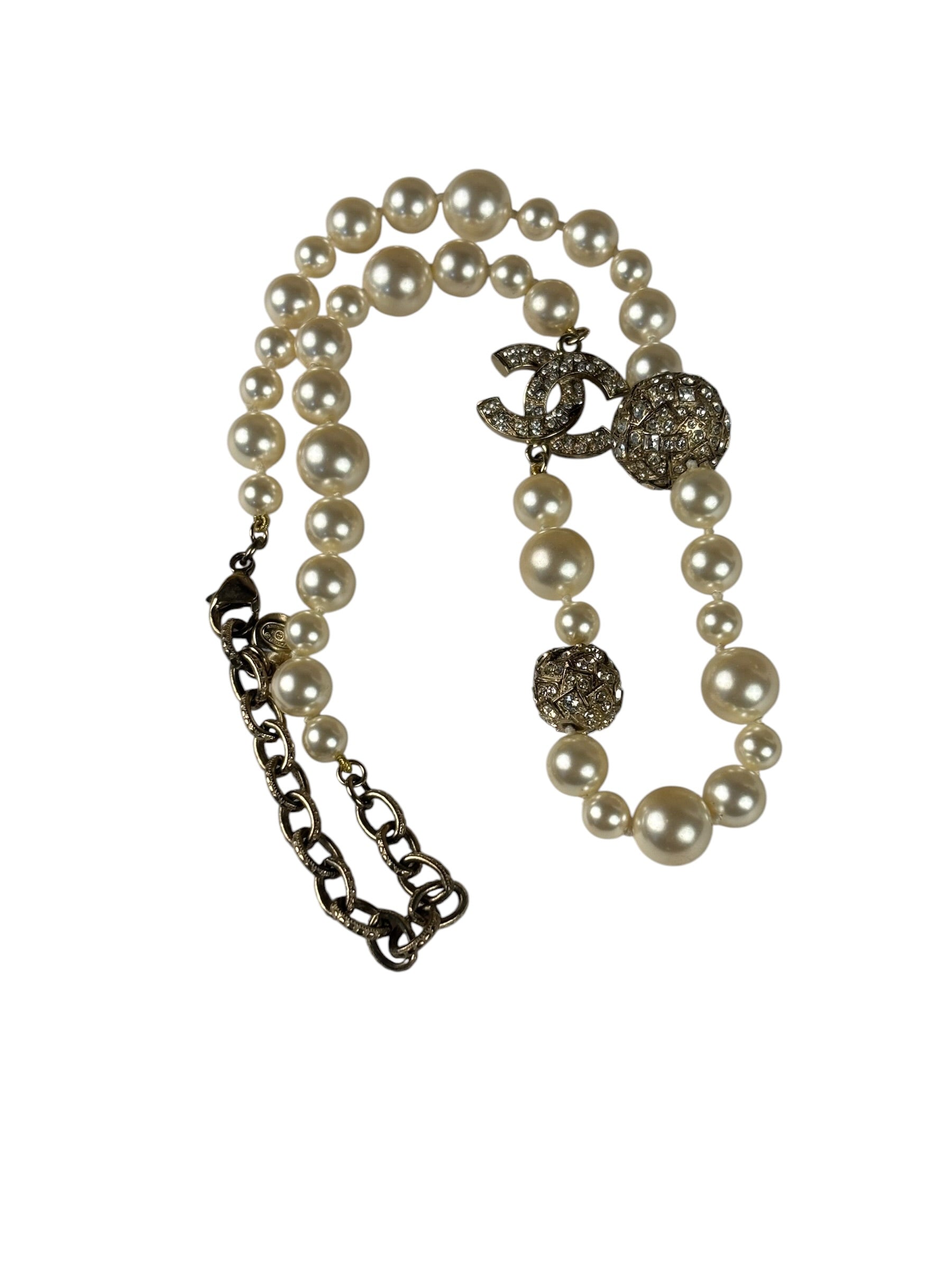 Chanel Faux Pearl/Charms Necklace