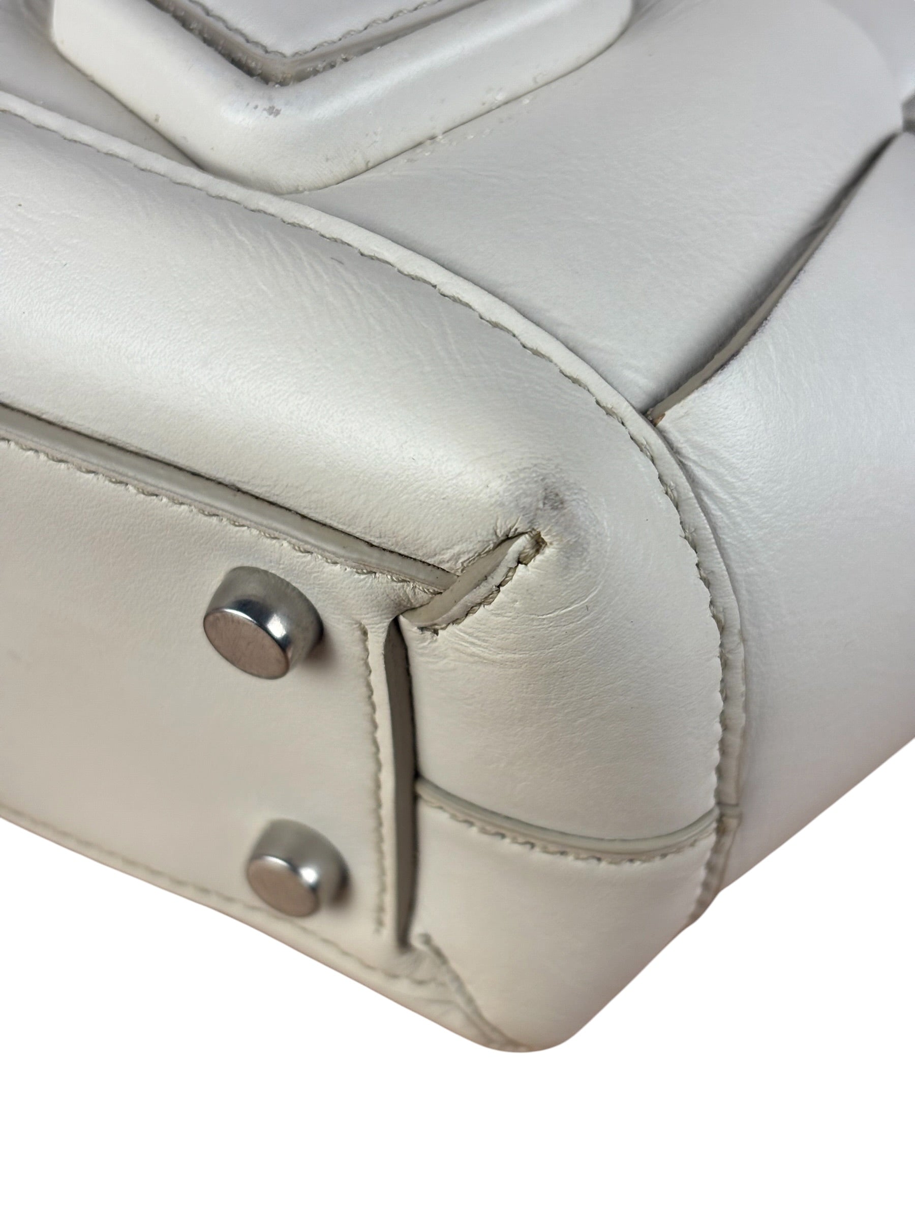 Bottega Veneta Cream Leather Mini Arco Two-Way Bag