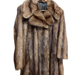 Vintage Brown Striped Fox Fur Long Coat