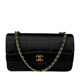 Chanel Black Satin Chocolate Bar Mini East-West Flap Bag