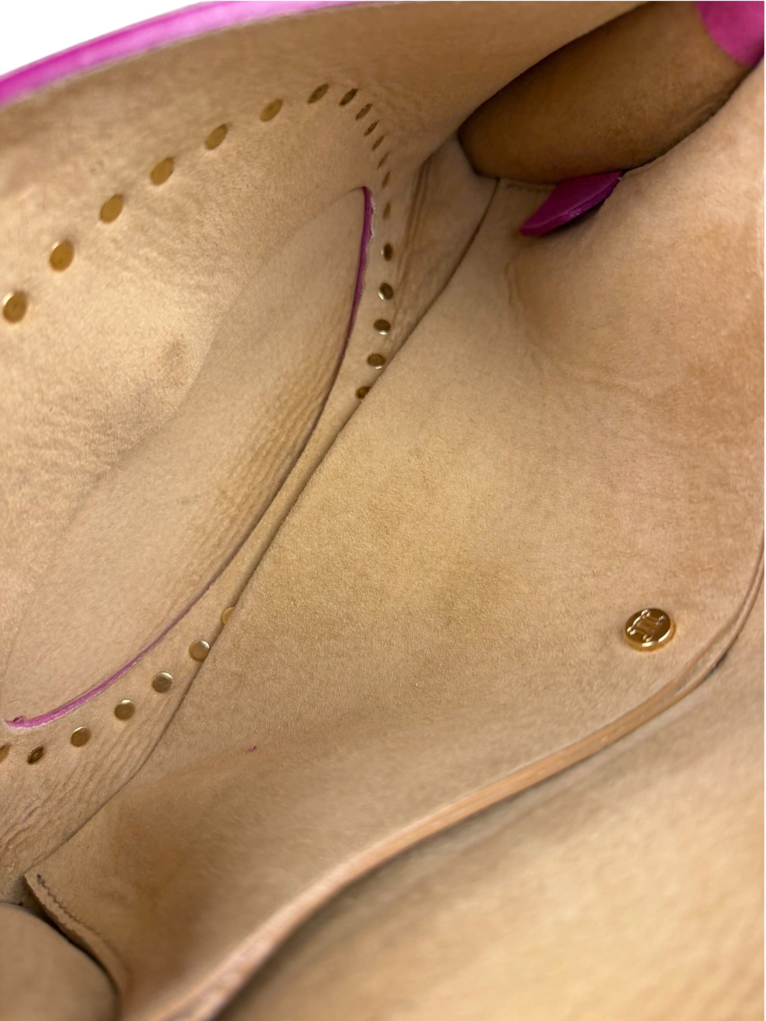 Celine Vintage Pink Suede Poulbot Shoulder Bag