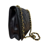 Chanel Black Diamond Stitch CC Timeless Chain Flap Bag '89-'91