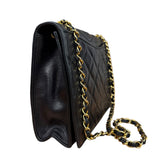 Chanel Black Diamond Stitch CC Timeless Chain Flap Bag '89-'91
