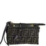 Fendi Brown Leather Trim Zucca By The Way Soft Mini Crossbody