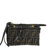 Fendi Brown Leather Trim Zucca By The Way Soft Mini Crossbody