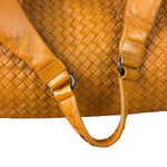 Bottega Veneta Orange/Brown Woven Leather Campana Shoulder Bag