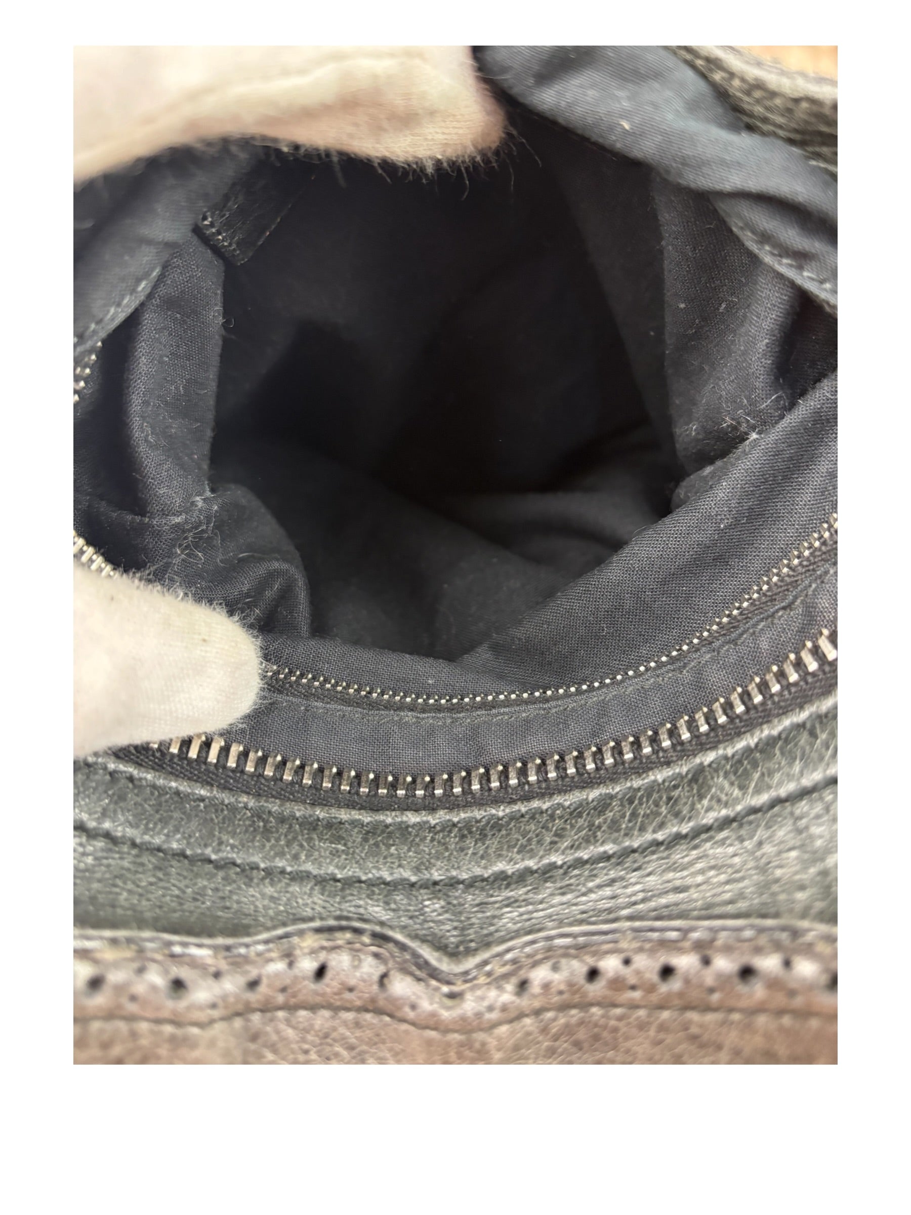 Balenciaga Dark Grey Covered Brogues City Bag