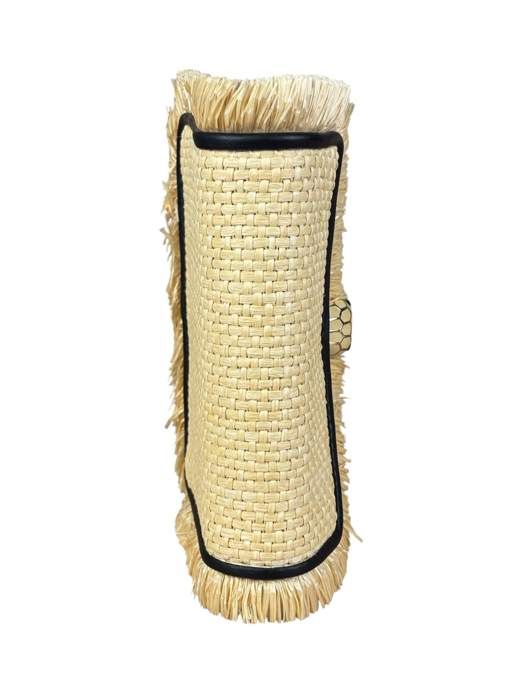 Bvlgari Serpenti Forever Mini Raffia Bag Beige