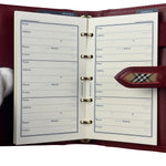 Burberry Red Leather London 5-Ring System Binder Planner