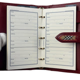Burberry Red Leather London 5-Ring System Binder Planner