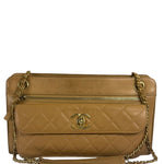 Chanel Brown Lambskin Front Pocket Shoulder Bag 2011