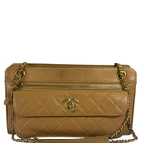 Chanel Brown Lambskin Front Pocket Shoulder Bag 2011