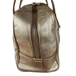 Yves Saint Laurent Gold Leather Embossed YSL Logo Handbag
