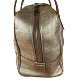 Yves Saint Laurent Gold Leather Embossed YSL Logo Handbag