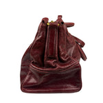 Miu Miu Amaranth Vitello Shine Leather Double Zip 2Way Handbag
