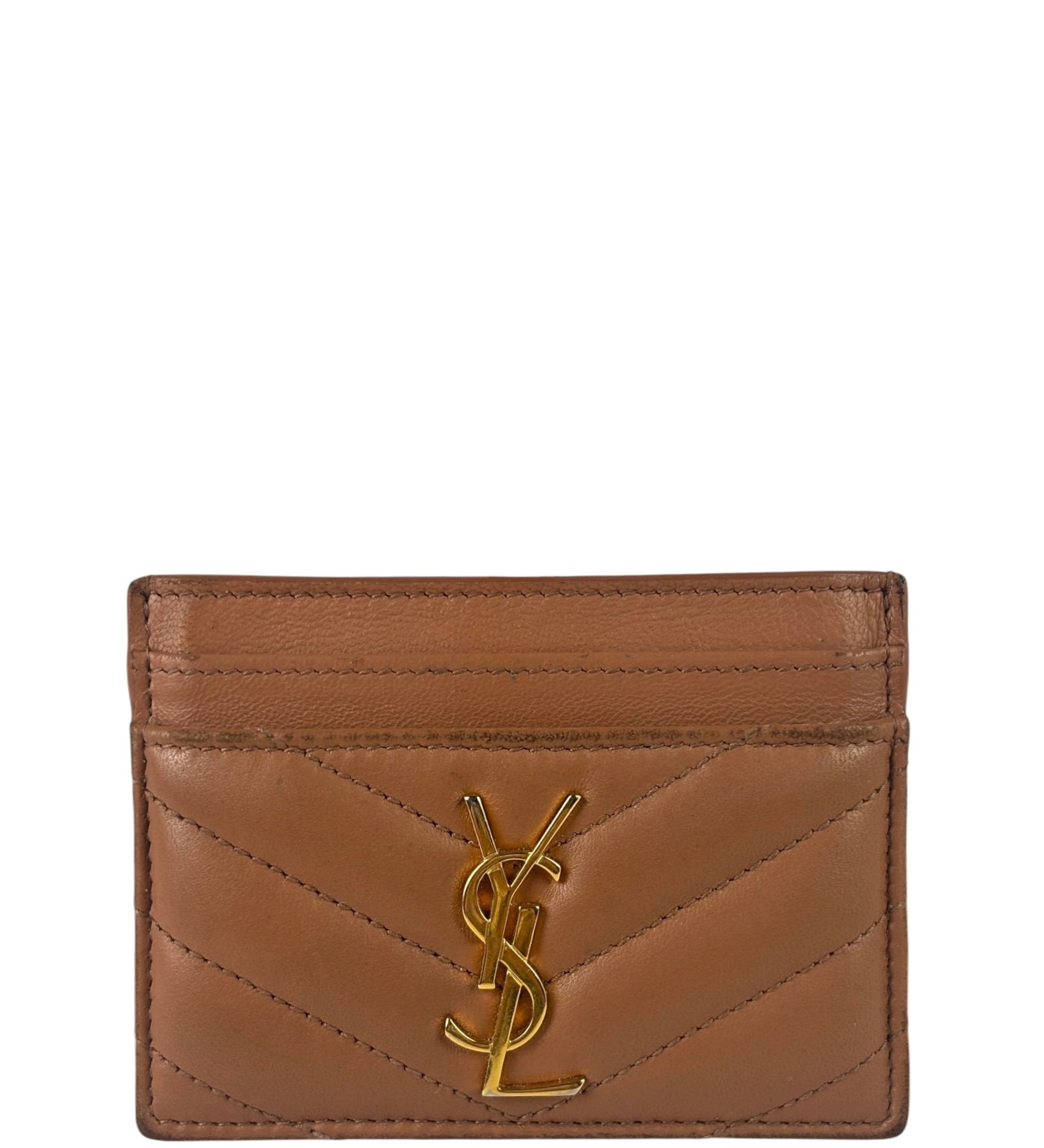 Yves Saint Laurent Dusty Rose Leather Cassandre Cardholder