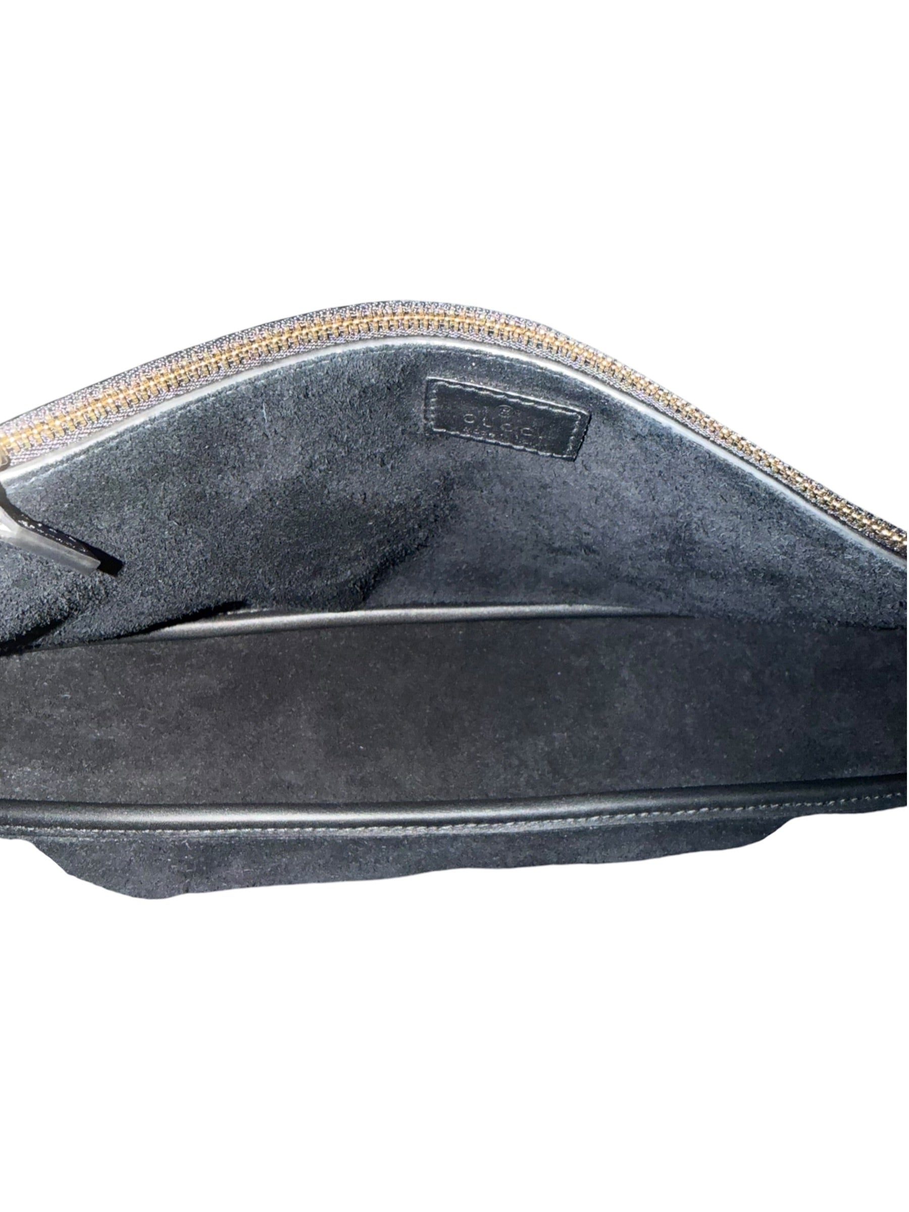 Gucci Black Leather GG Emblem Hobo Bag